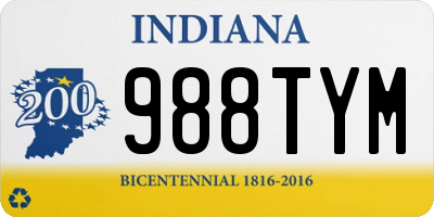 IN license plate 988TYM