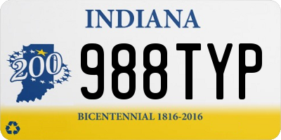 IN license plate 988TYP