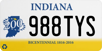 IN license plate 988TYS