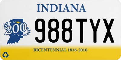 IN license plate 988TYX