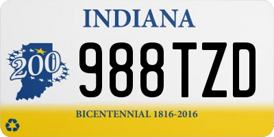 IN license plate 988TZD