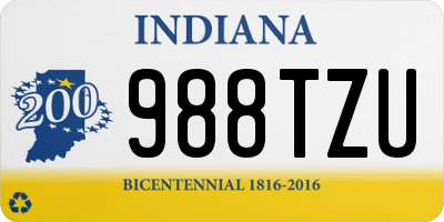 IN license plate 988TZU