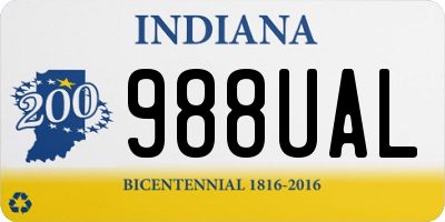 IN license plate 988UAL