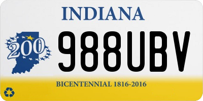 IN license plate 988UBV