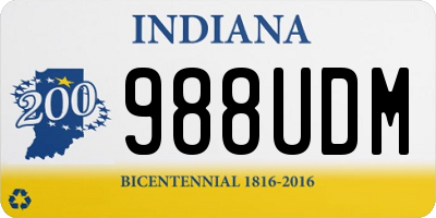 IN license plate 988UDM