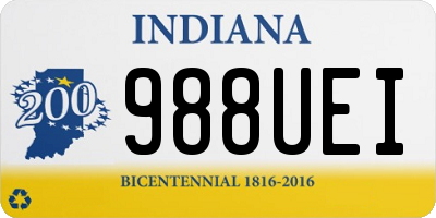 IN license plate 988UEI