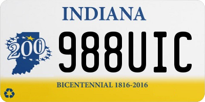 IN license plate 988UIC