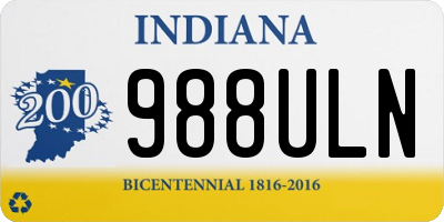 IN license plate 988ULN