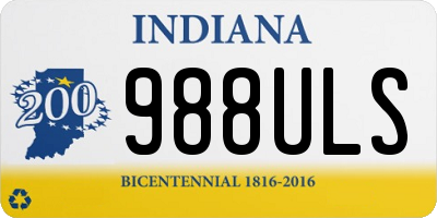 IN license plate 988ULS