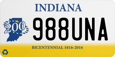 IN license plate 988UNA