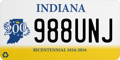 IN license plate 988UNJ