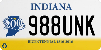 IN license plate 988UNK