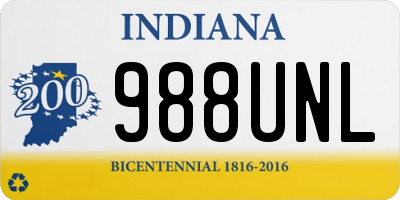 IN license plate 988UNL