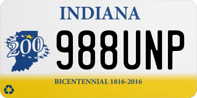 IN license plate 988UNP