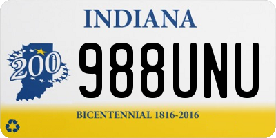 IN license plate 988UNU