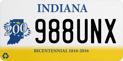 IN license plate 988UNX