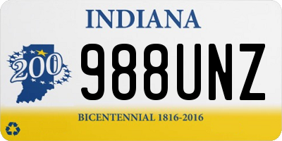 IN license plate 988UNZ