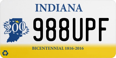 IN license plate 988UPF