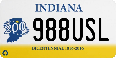 IN license plate 988USL