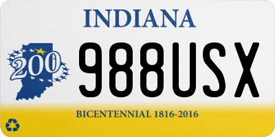 IN license plate 988USX