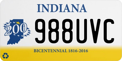 IN license plate 988UVC