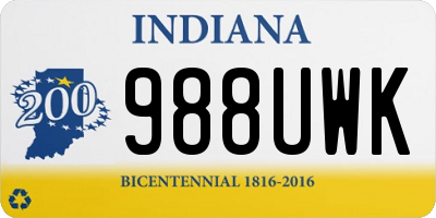 IN license plate 988UWK