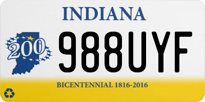 IN license plate 988UYF