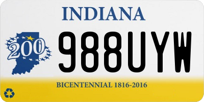 IN license plate 988UYW