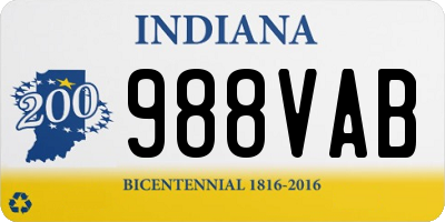 IN license plate 988VAB