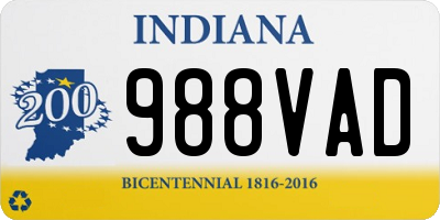 IN license plate 988VAD