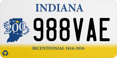 IN license plate 988VAE