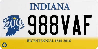 IN license plate 988VAF