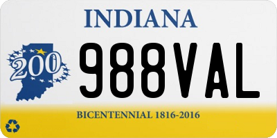 IN license plate 988VAL