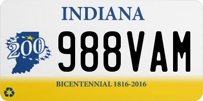 IN license plate 988VAM