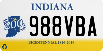 IN license plate 988VBA