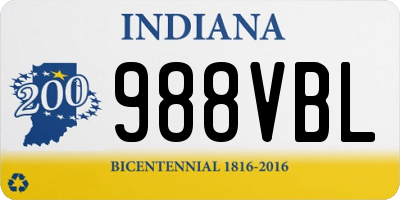 IN license plate 988VBL