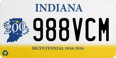 IN license plate 988VCM