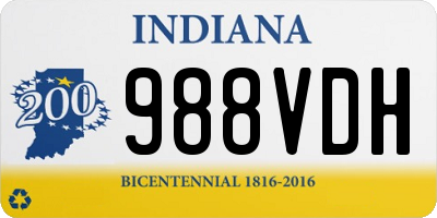 IN license plate 988VDH