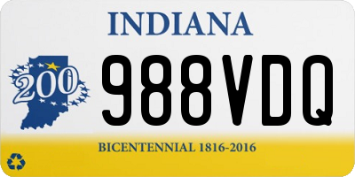 IN license plate 988VDQ