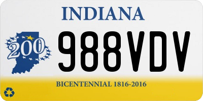 IN license plate 988VDV