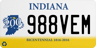IN license plate 988VEM