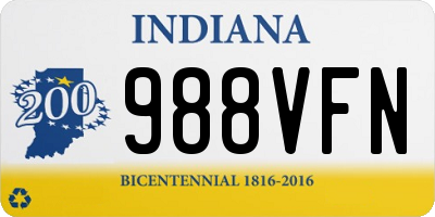 IN license plate 988VFN