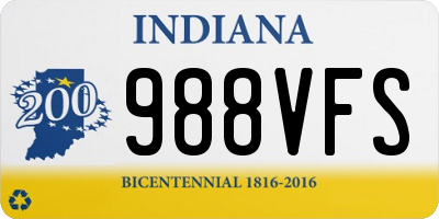 IN license plate 988VFS