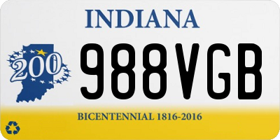 IN license plate 988VGB