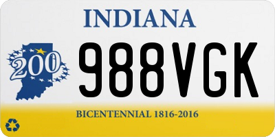 IN license plate 988VGK