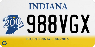 IN license plate 988VGX