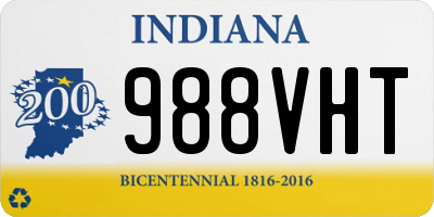 IN license plate 988VHT