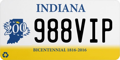 IN license plate 988VIP