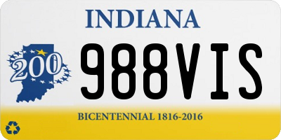 IN license plate 988VIS