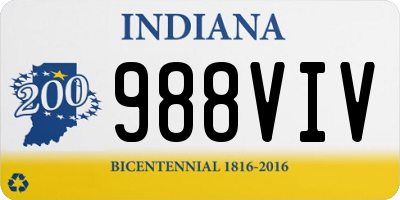 IN license plate 988VIV